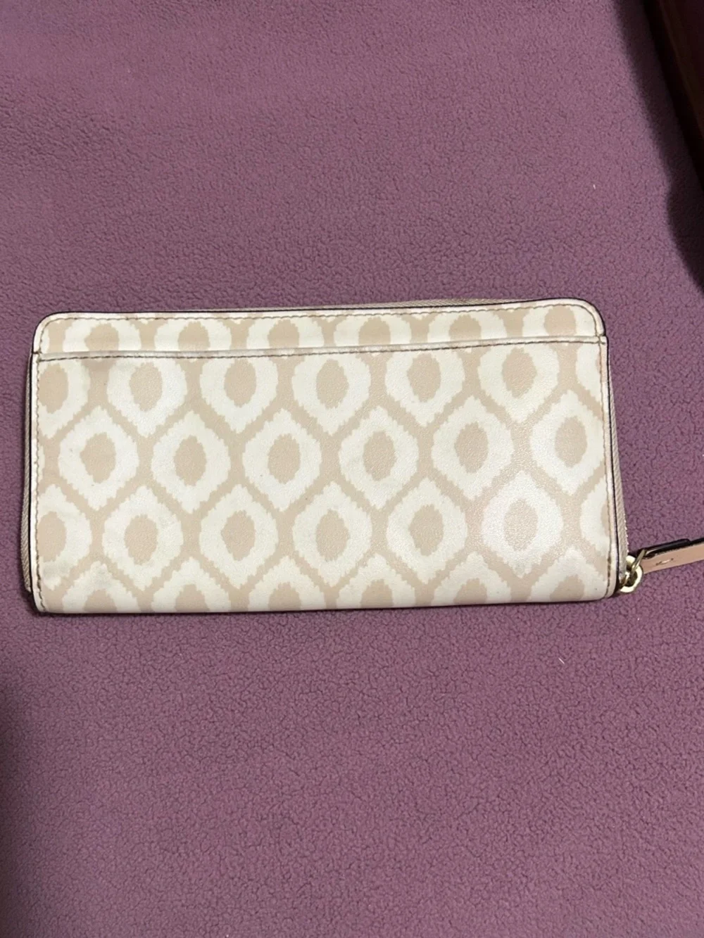 kate spade Cream and Blush Ikat Zip-Around Wallet - Picture 2 of 6
